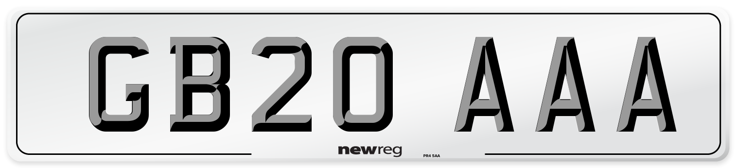 GB20 AAA Number Plate from New Reg